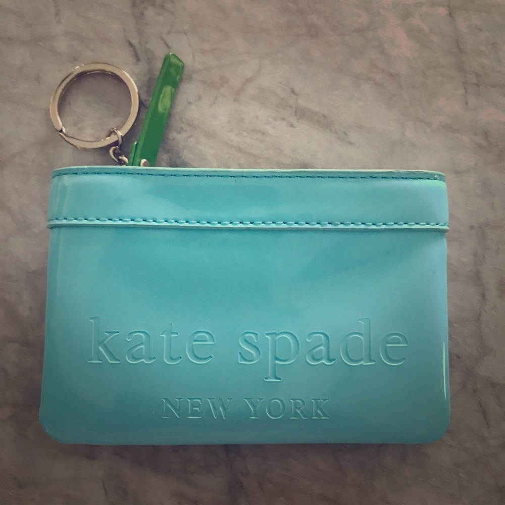 Patent leather Kate Spade mini key and card wallet
